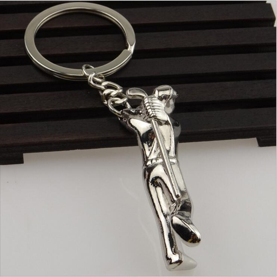 golf statue keychain-sliver keychain