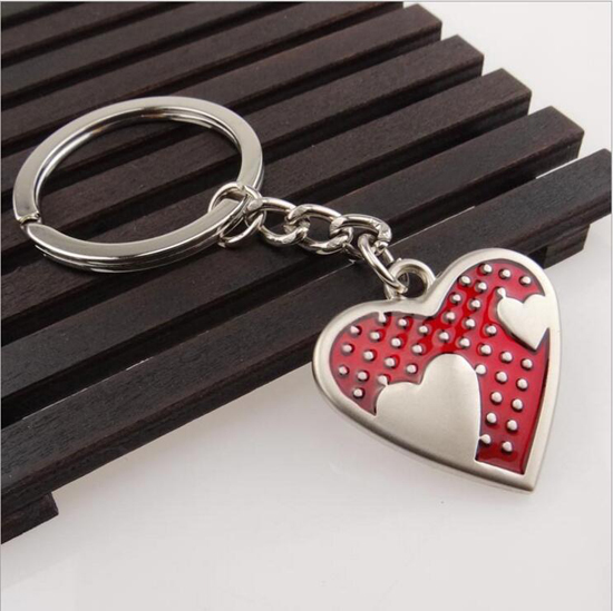 heart shape keyring-enamel keychain