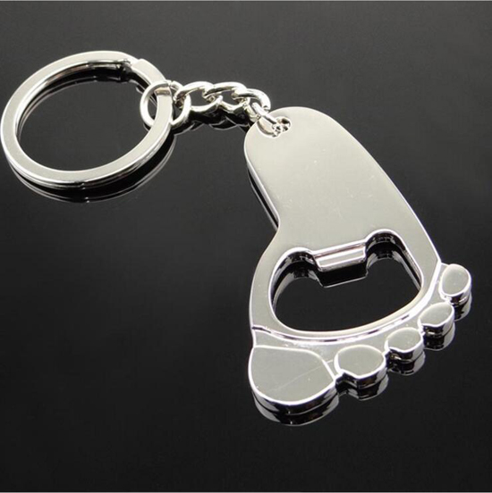 bight sliver foot keychain