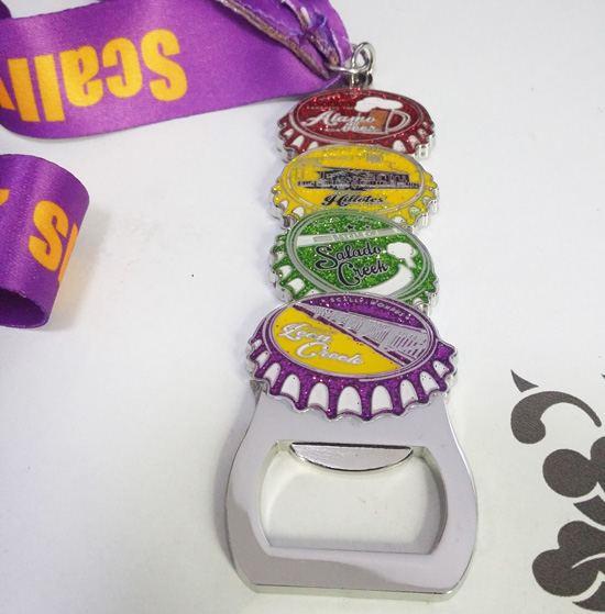 glitters powder medal with bottle opener