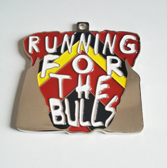 medal for the running for the bulls