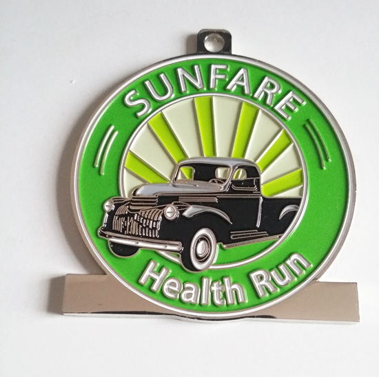 Colored medal for health run series