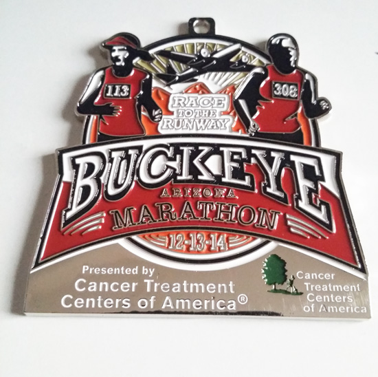 Colored medal for buckeye marathon