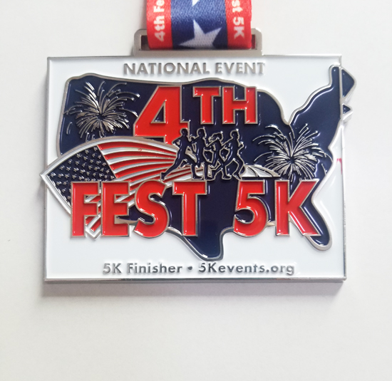 colored 5k finisher medal