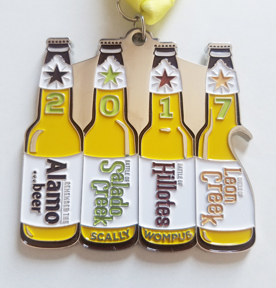 Colored medal with bottle opener