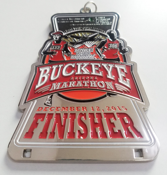 finisher medal for buckeye marathon