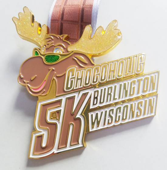 gold glitters antler medal