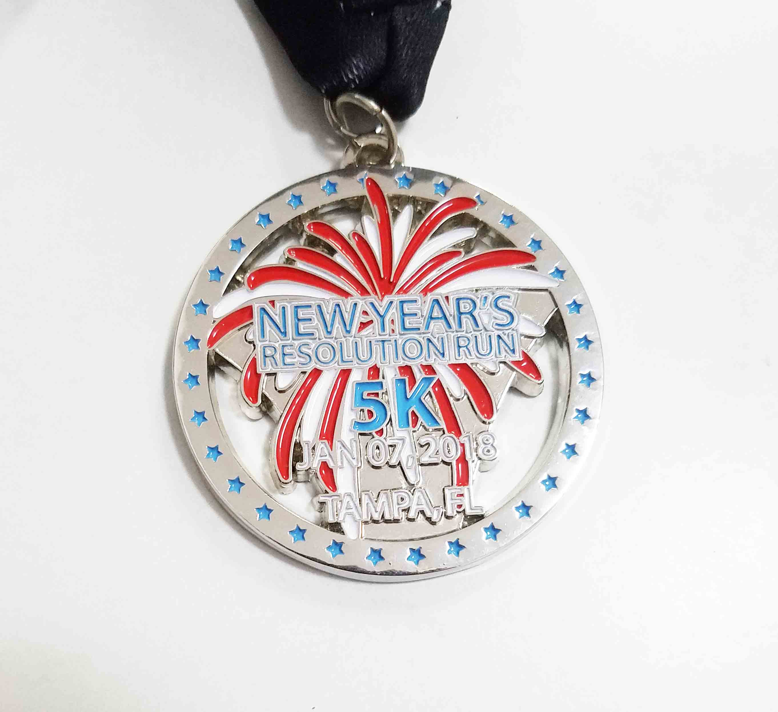 5k medal/silver medal/running medal