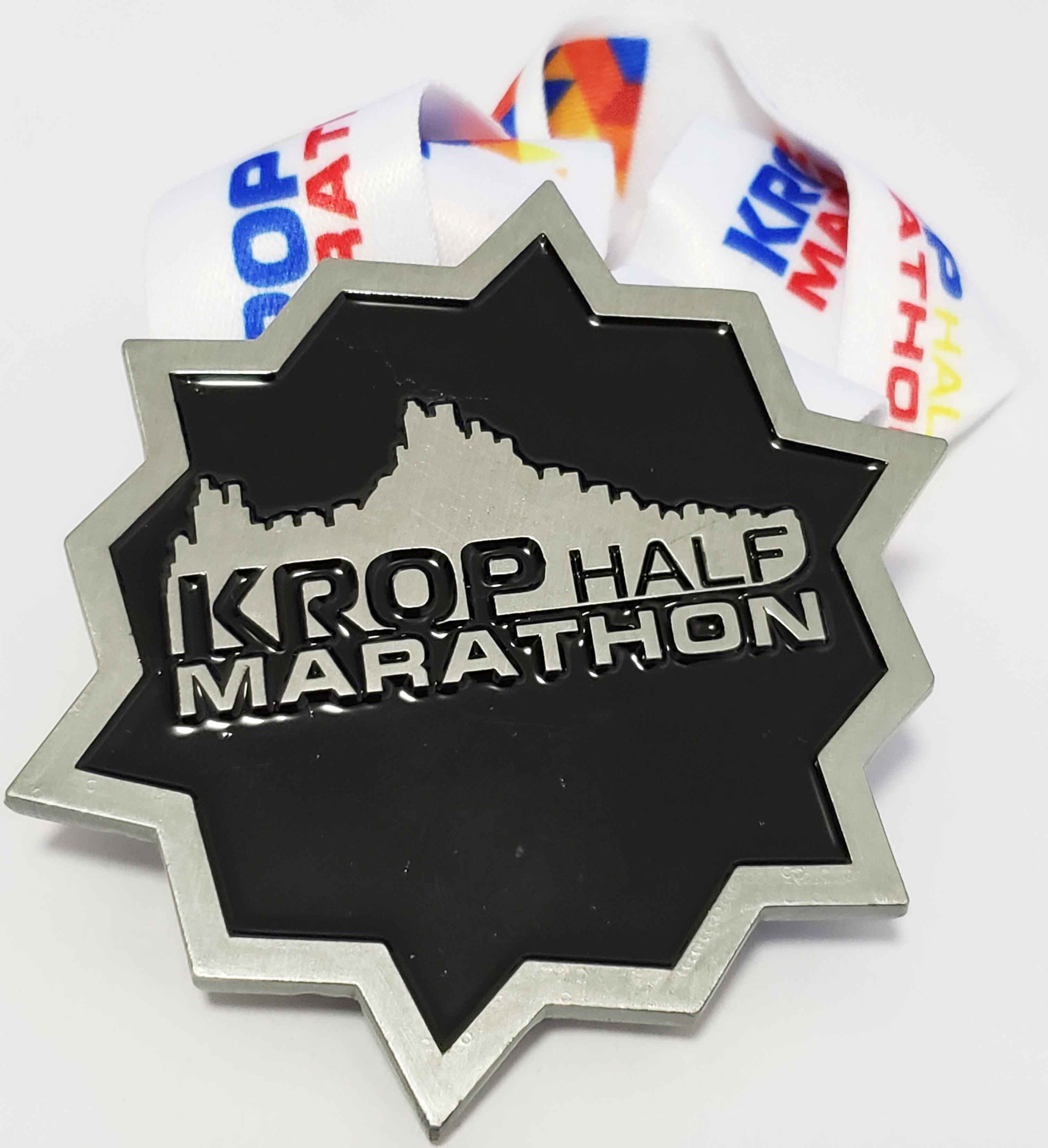 halfmarathon medal with blackening