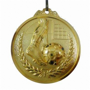 Gold football medal