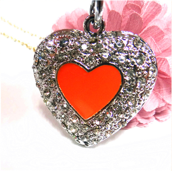 Heart shape rhinestone metal keychains