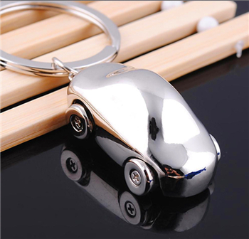 silver cambered  mini car keychains with nickel plated