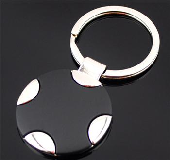 Rubber metalic circle key chains