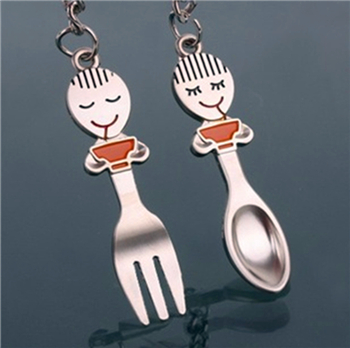 personalized Fork spoon coloring keychains-Lover's keychain(13)