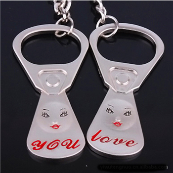 metalic face keyrings opener-lover's keychains(10)