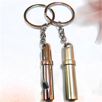 Pack of 2 whistle key chains with copper plated-lover's keychains(4)