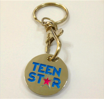 Two colors enamel star keychains for teens