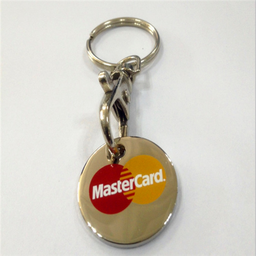 mastercard logo printing silver metalic keychain