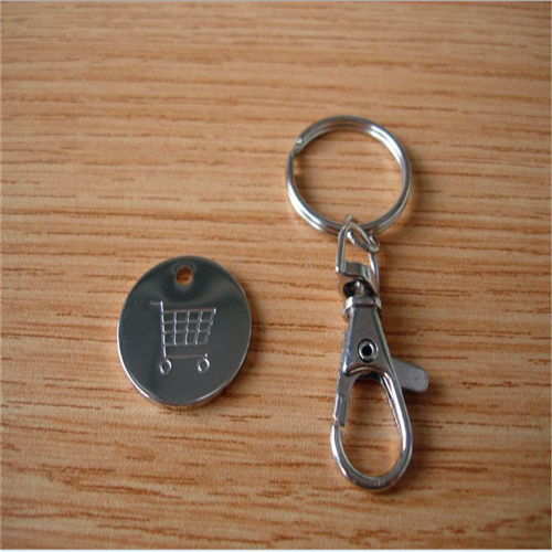 shopping cart symble alloy metal keychain keyrings