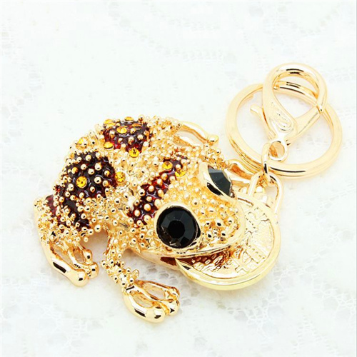 Red side black eyes frog keychains cum treasure coin