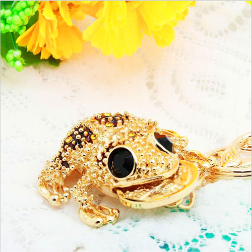 Gold treasure keychain-frog keyrings