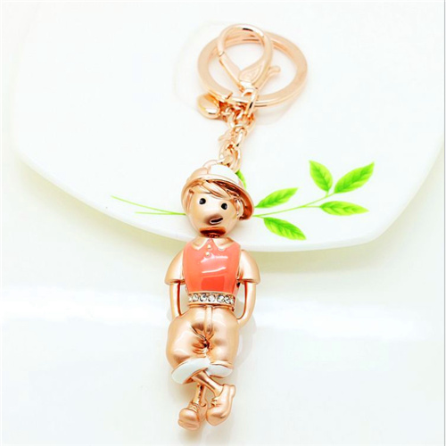 Gold small boy keychain-3D keyrings