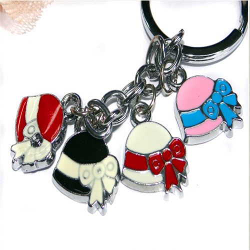 Hat keychain bowknot keyring