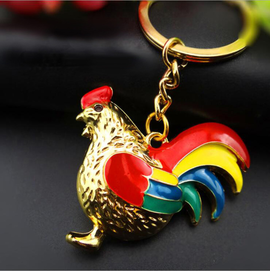 chicken 3D metal keychain